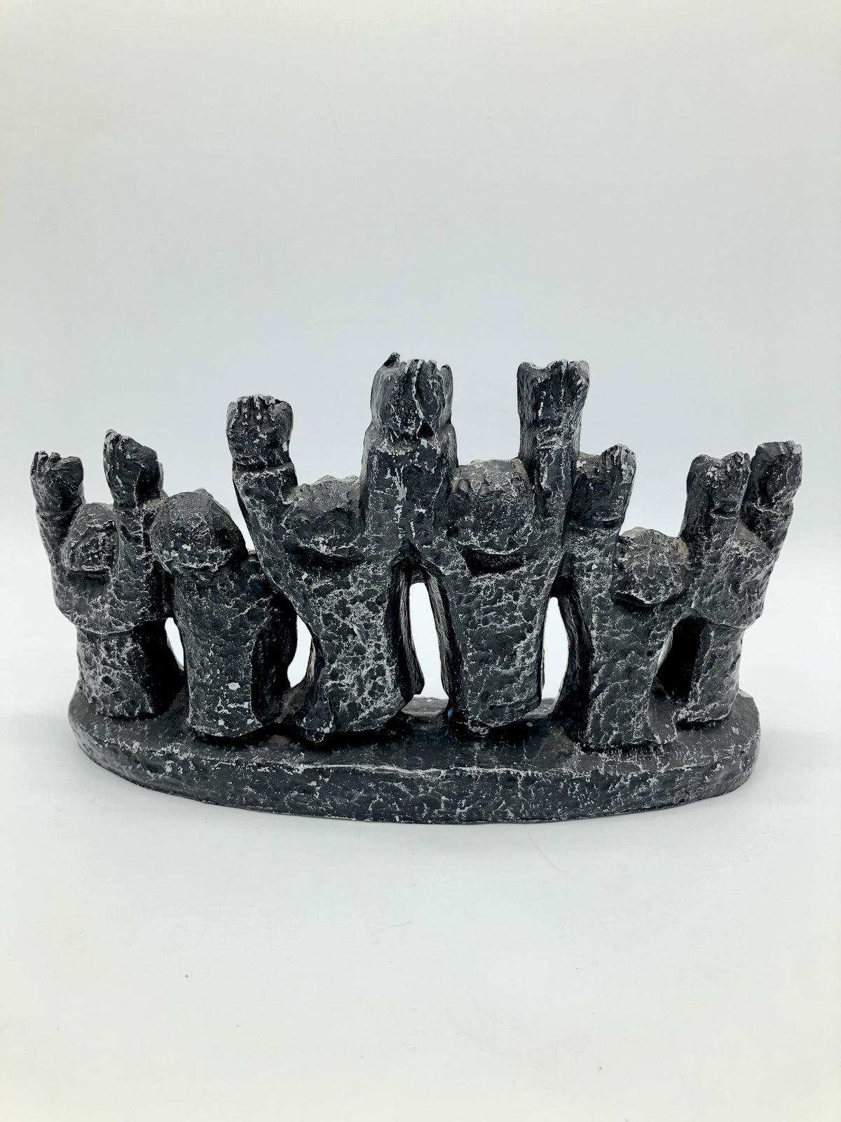 Vintage 1960s Brutalist Cast Metal Menorah