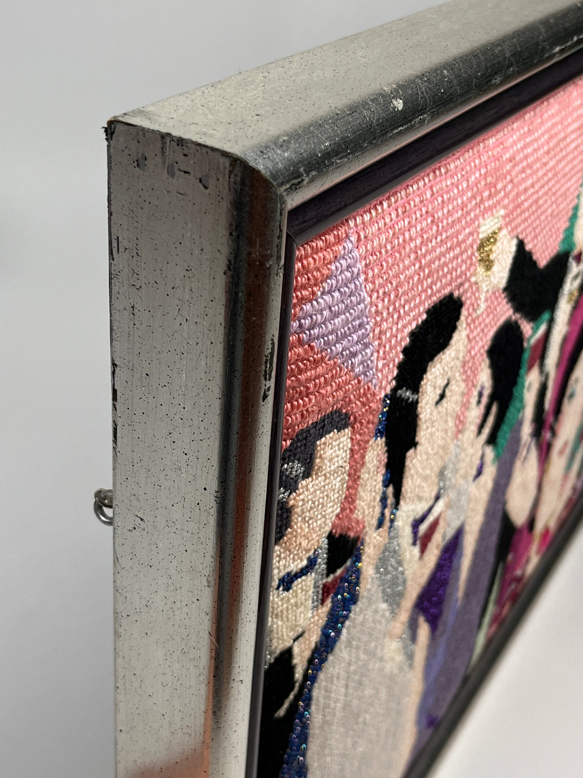 Vintage Needlepoint Party Scene