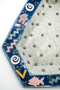 Memphis Style Ceramic Art Plate
