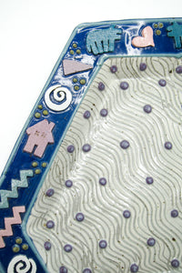 Memphis Style Ceramic Art Plate