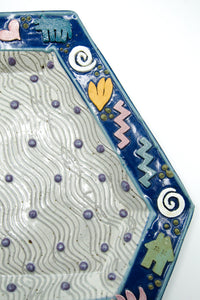 Memphis Style Ceramic Art Plate