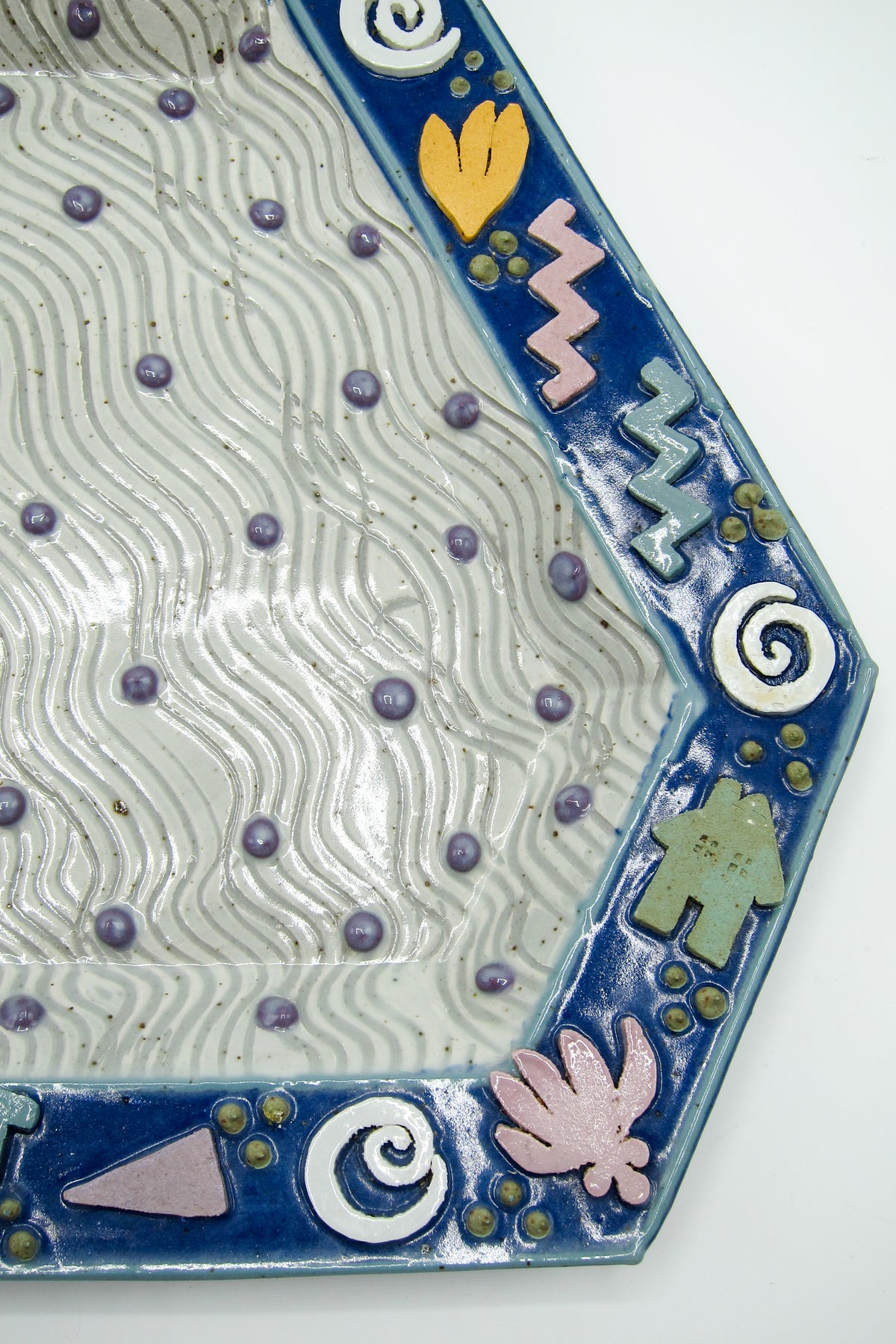 Memphis Style Ceramic Art Plate