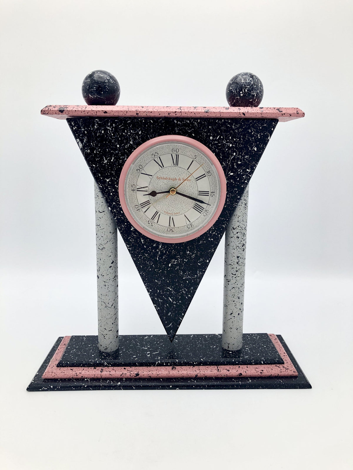 Vintage 90s Postmodern Speckled Clock