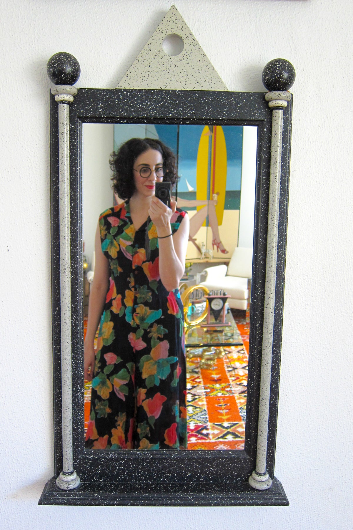 Postmodern Speckled Wall Mirror