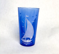 Vintage 1930s Hazel Atlas Sailboat Pitcher & Glass Set