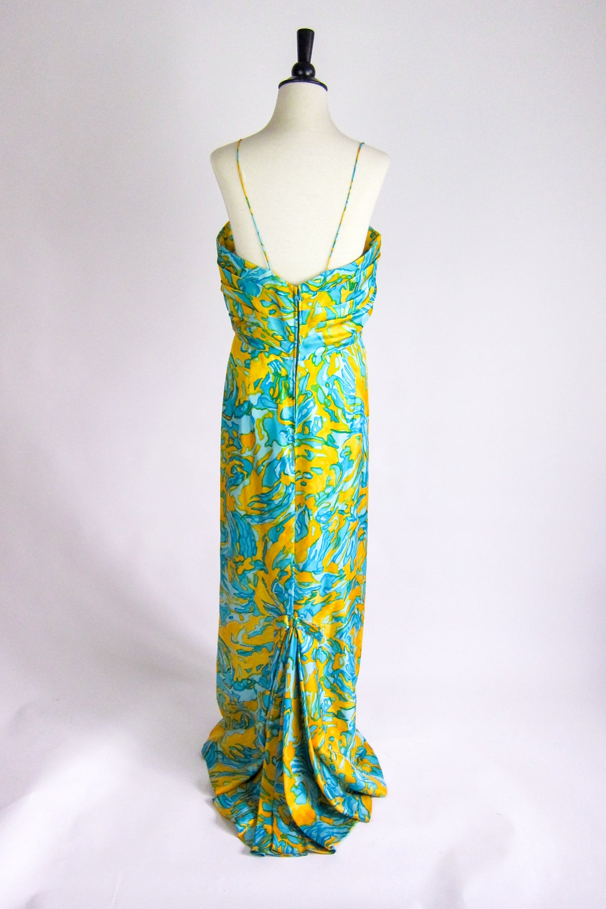 Vintage 1960s Silk Evening Gown & Shawl by Helena Barbieri