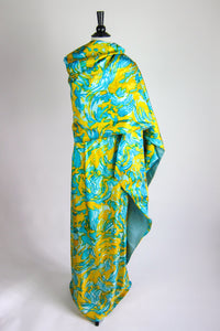Vintage 1960s Silk Evening Gown & Shawl by Helena Barbieri