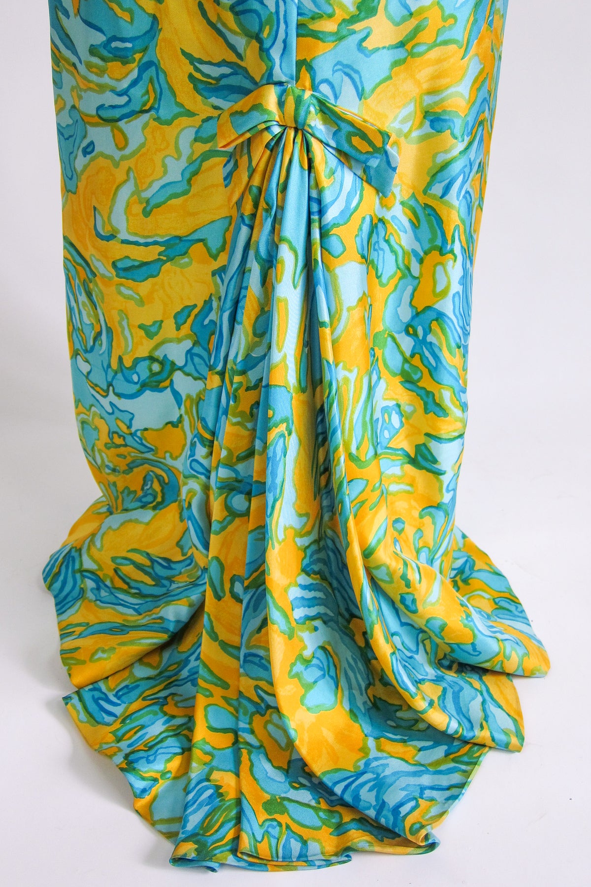 Vintage 1960s Silk Evening Gown & Shawl by Helena Barbieri