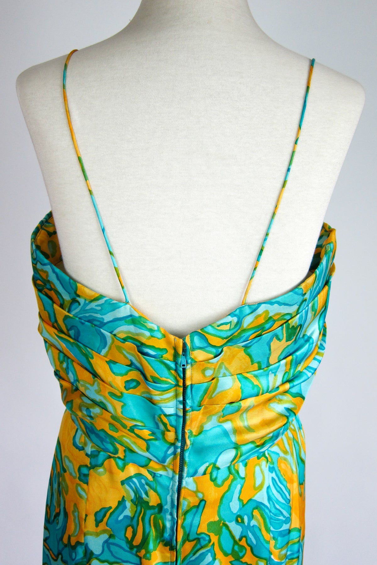 Vintage 1960s Silk Evening Gown & Shawl by Helena Barbieri