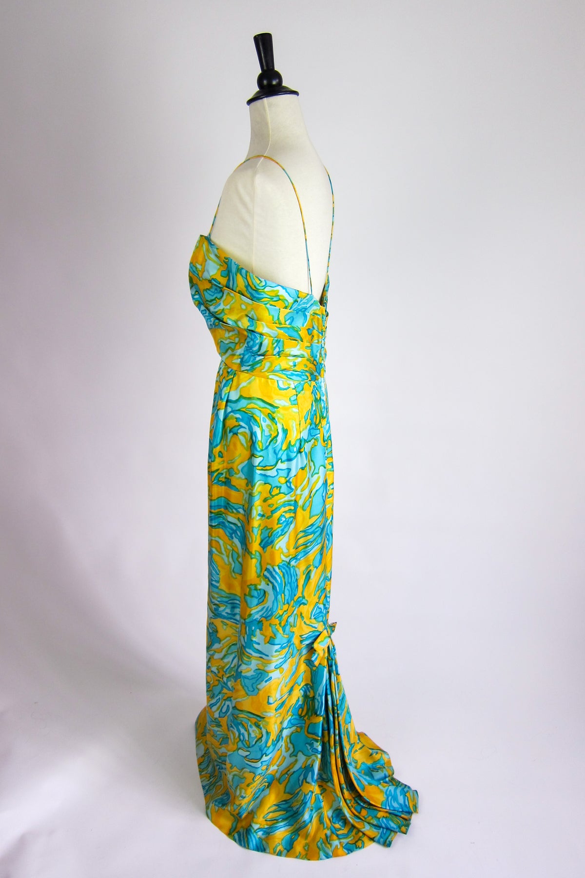 Vintage 1960s Silk Evening Gown & Shawl by Helena Barbieri