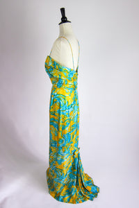 Vintage 1960s Silk Evening Gown & Shawl by Helena Barbieri