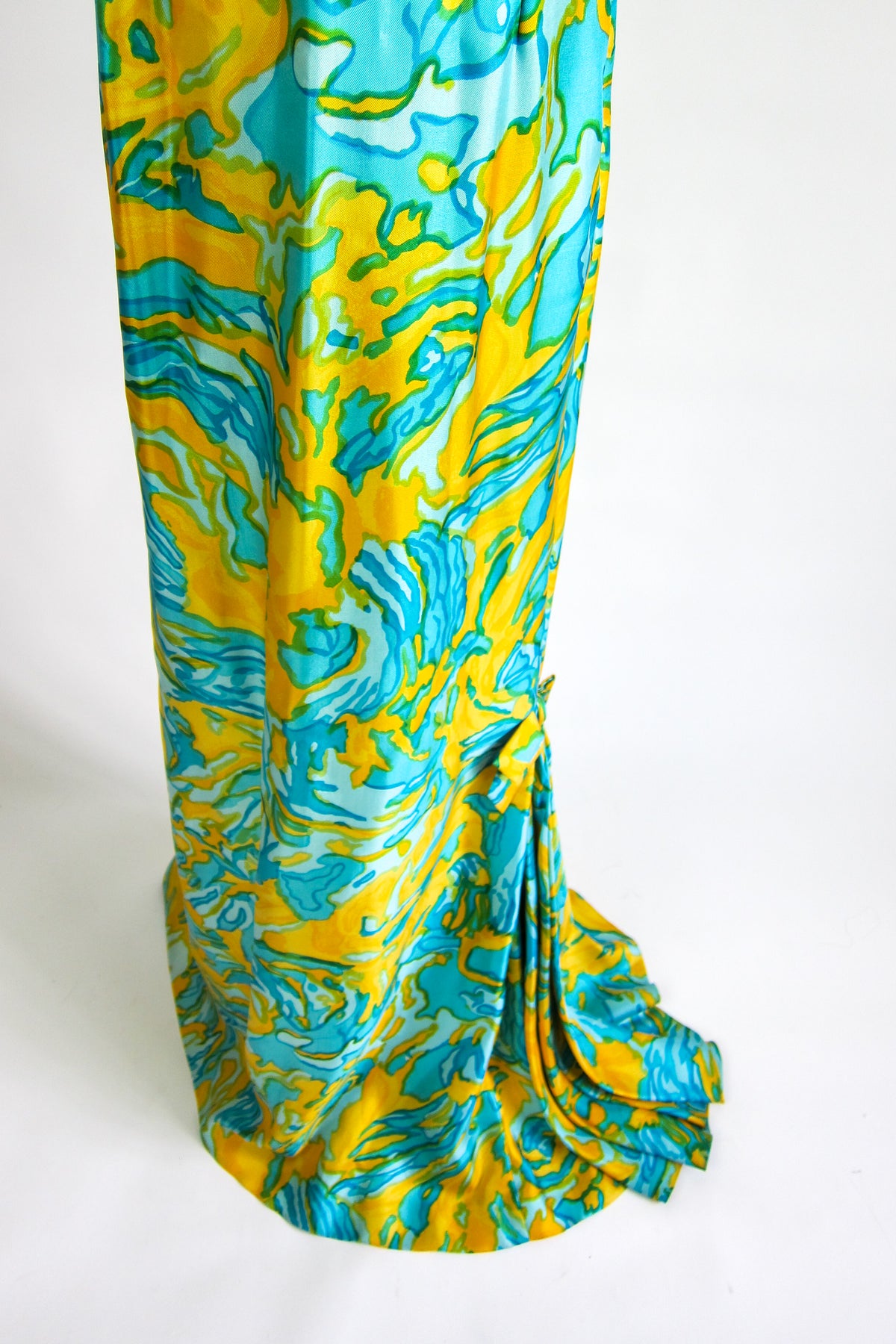 Vintage 1960s Silk Evening Gown & Shawl by Helena Barbieri