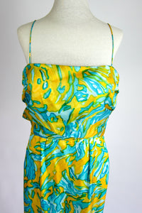 Vintage 1960s Silk Evening Gown & Shawl by Helena Barbieri