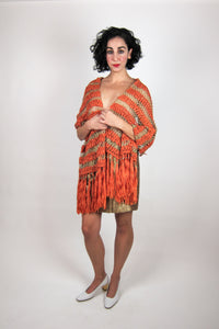 Rare 60s Ribbon Knit Shawl