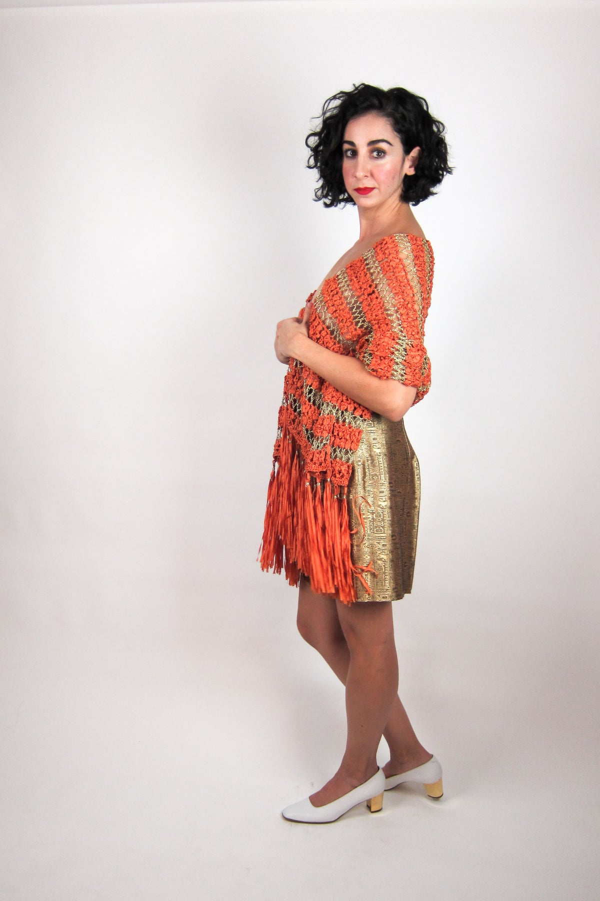 Rare 60s Ribbon Knit Shawl