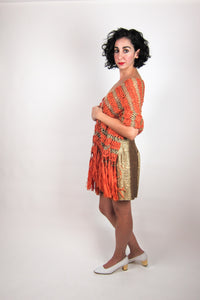 Rare 60s Ribbon Knit Shawl