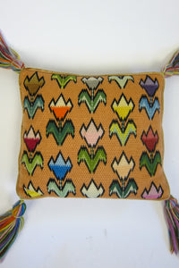 Vintage 1960s Tulip Needlepoint Pillow