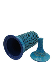 Vintage Blue Bitossi Italian Ceramic Lidded Jar