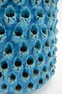 Vintage Blue Bitossi Italian Ceramic Lidded Jar