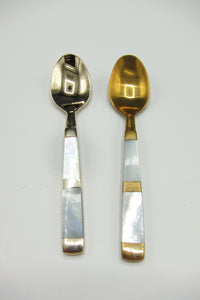Bronze + Mother of Pearl Demitasse Spoons