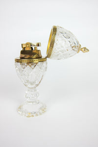 Vintage Cut Crystal Gold Ormolu Table Lighter