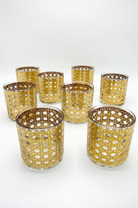 Mid-Century Gold Culver Canella Rocks Glasses