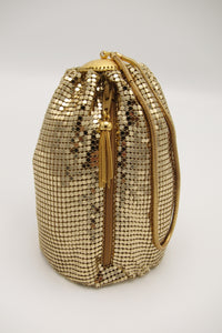 Vintage Metal Mesh Wristlet - Gold