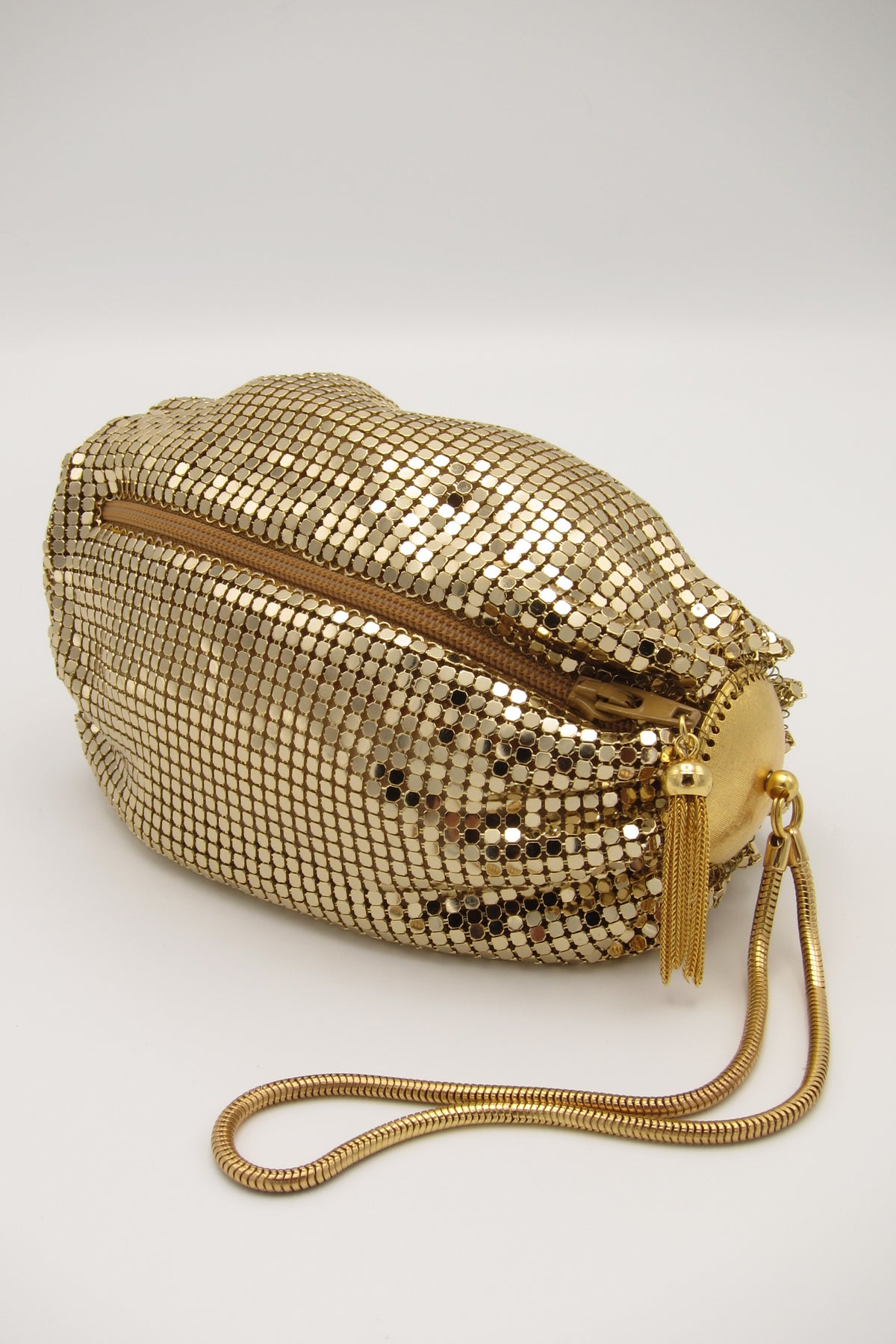 Vintage Metal Mesh Wristlet - Gold