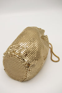 Vintage Metal Mesh Wristlet - Gold