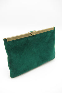 Vintage Green Suede Purse