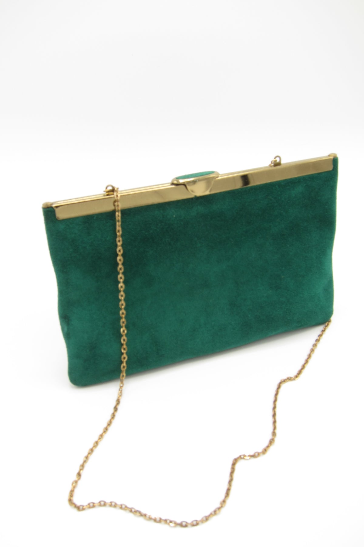 Vintage Green Suede Purse