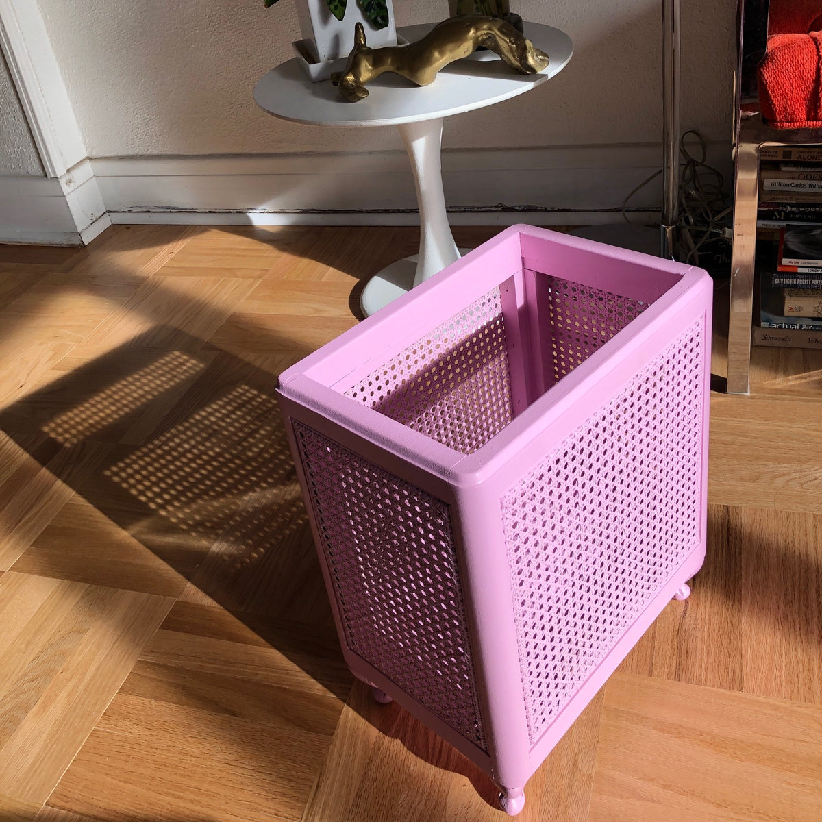 Vintage Lilac Cane Magazine Holder