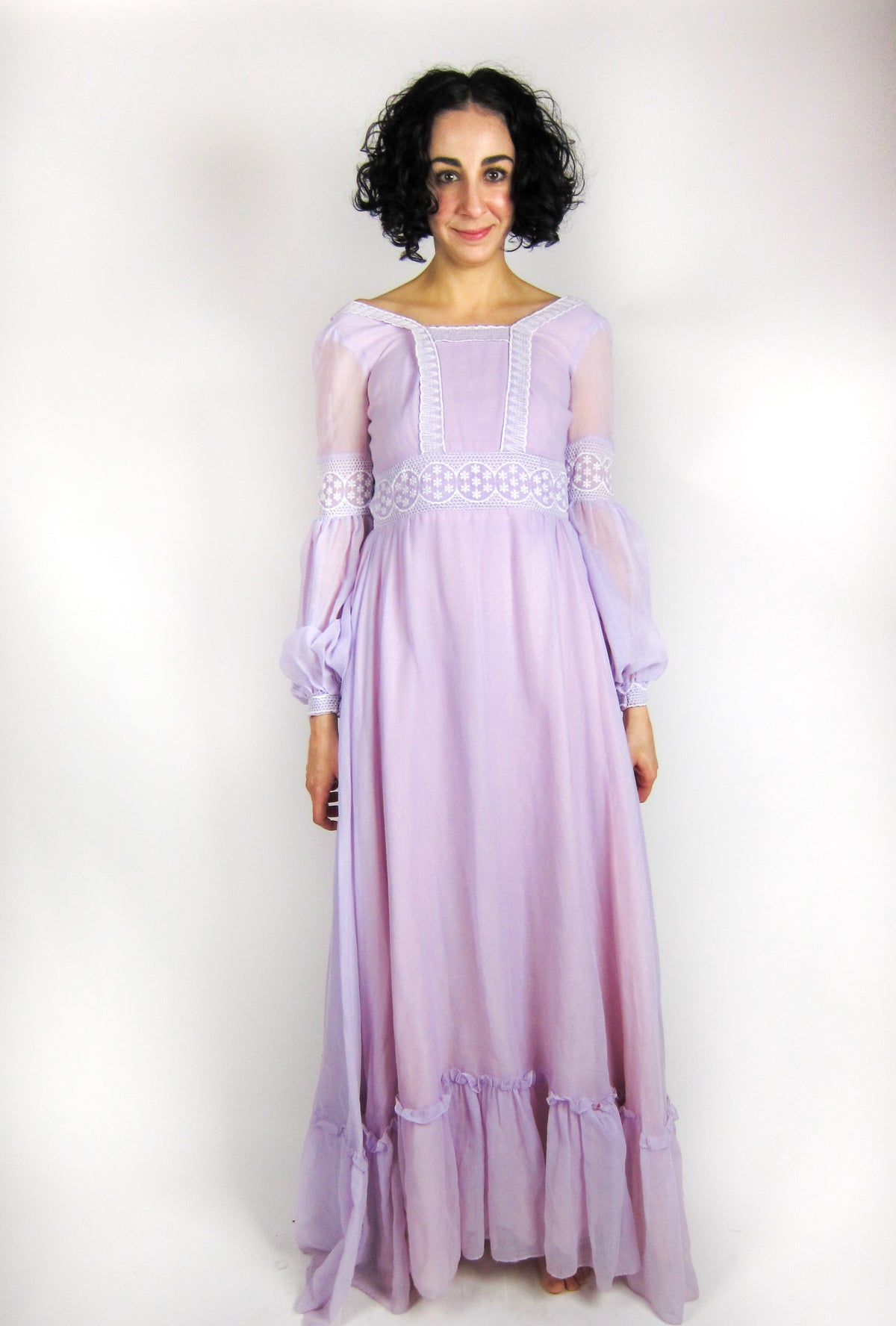 Vintage Romantic Poet Sleeve Maxi Dress