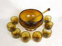Vintage Hand-Blown Glass Punch Set