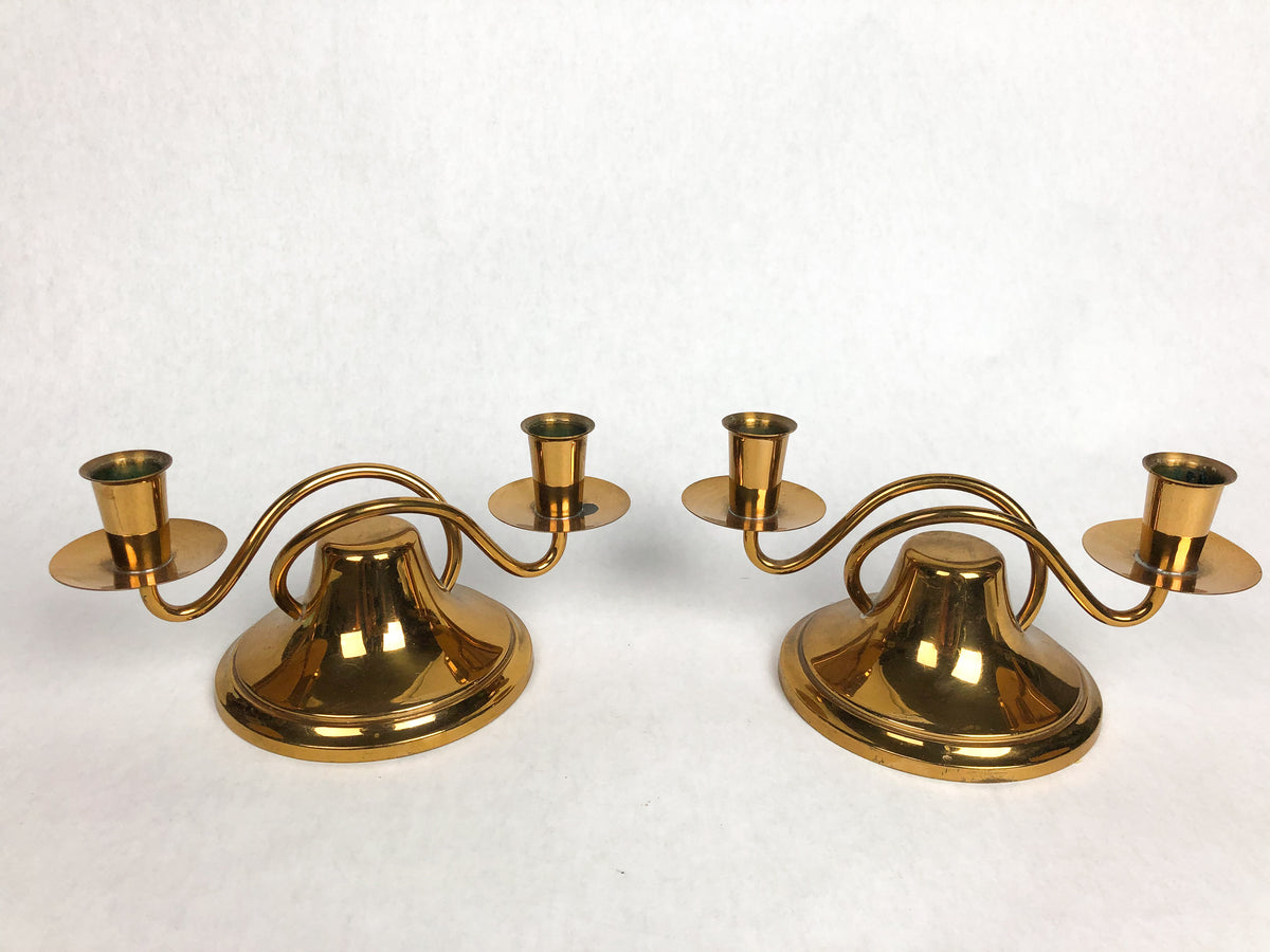 Vintage Mid-Century Bronze Candle Holders