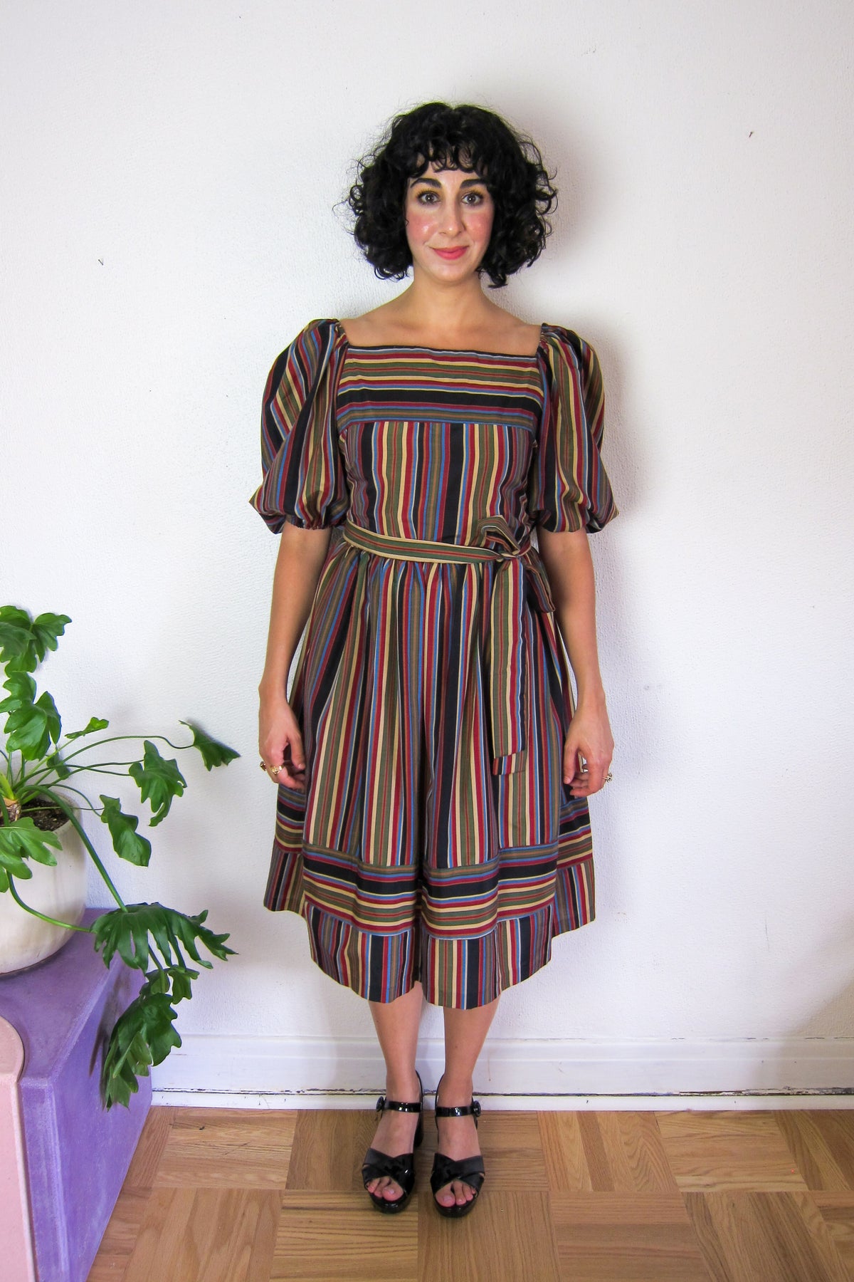 Neiman Marcus Balloon Sleeve Dress