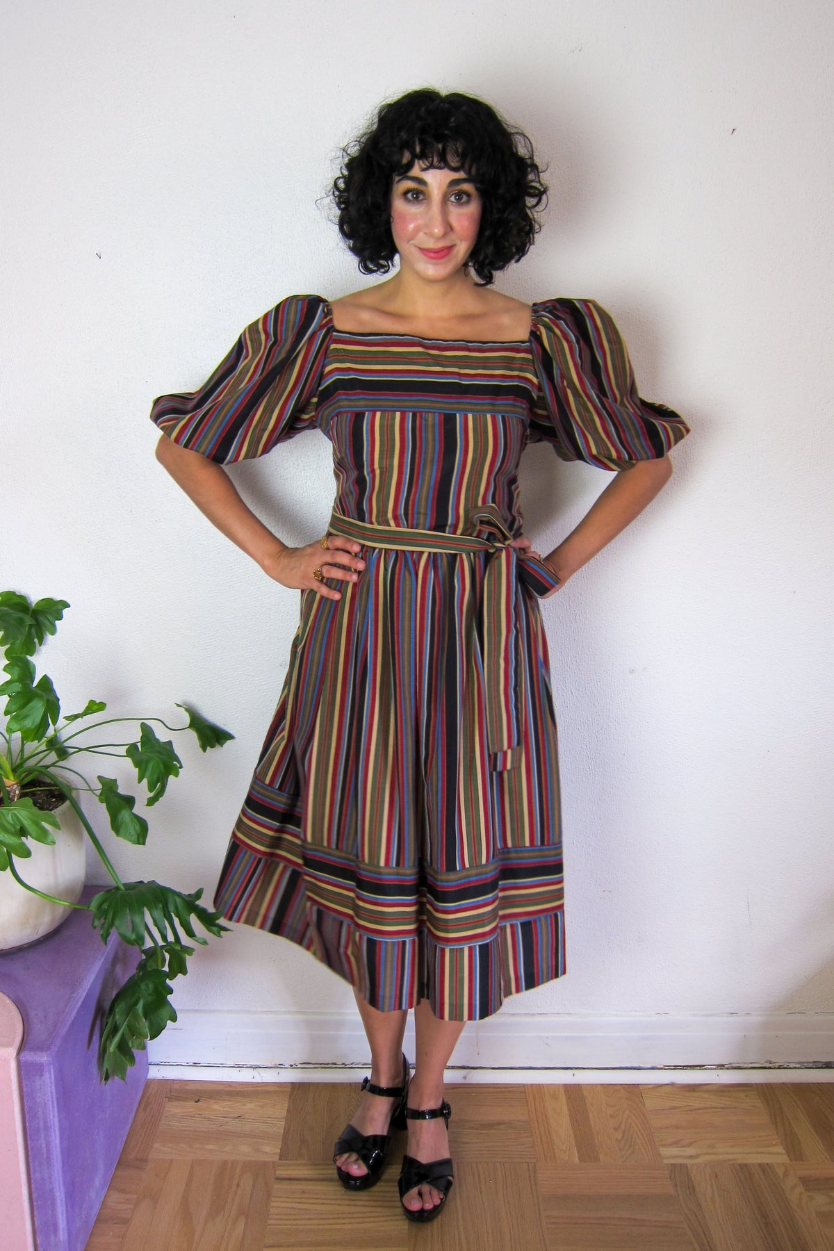 Neiman Marcus Balloon Sleeve Dress