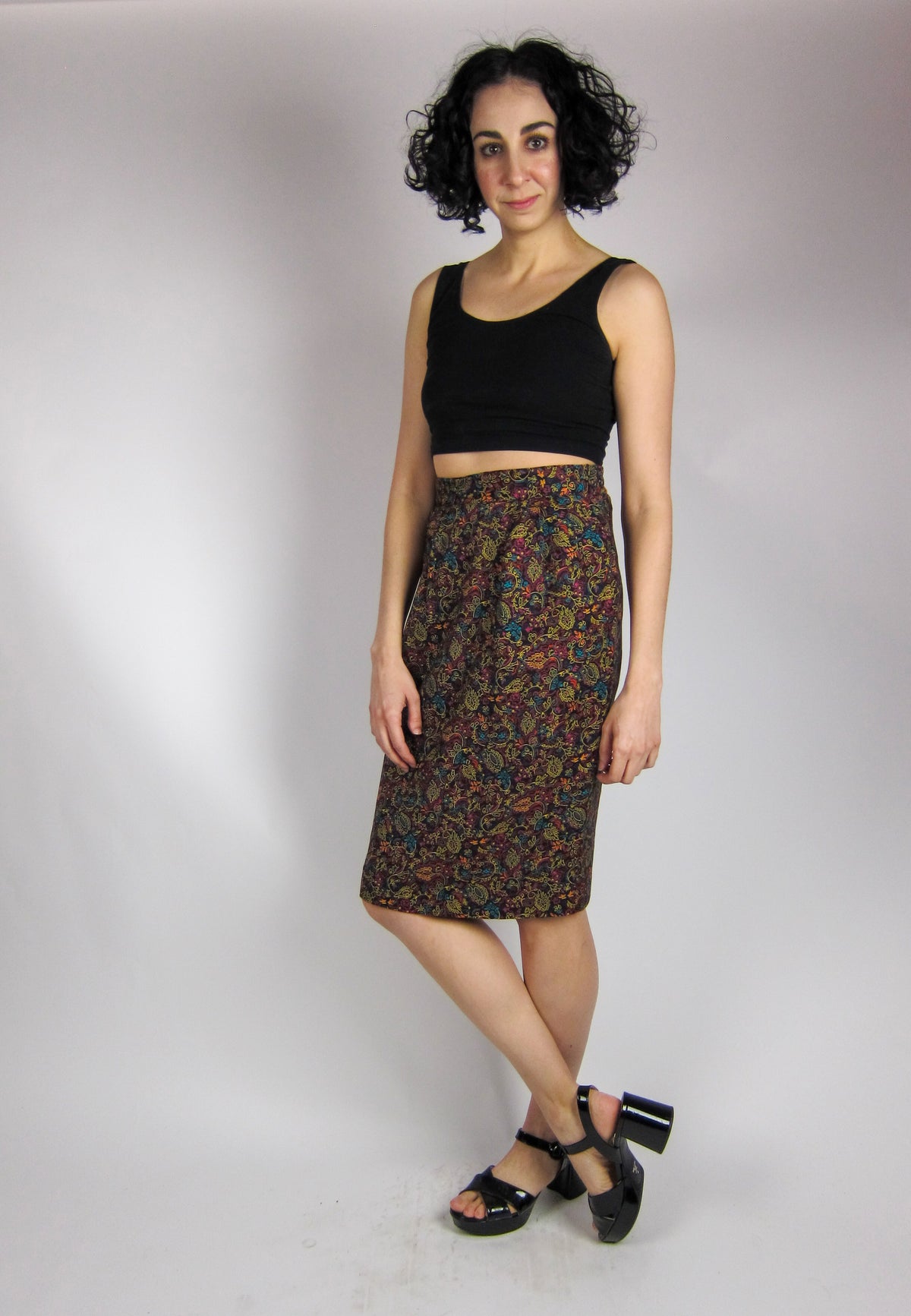 Vintage Paisley Pencil Skirt