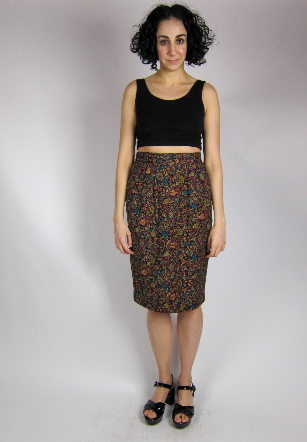 Vintage Paisley Pencil Skirt
