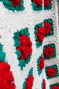 Vintage Handmade Rose Blanket