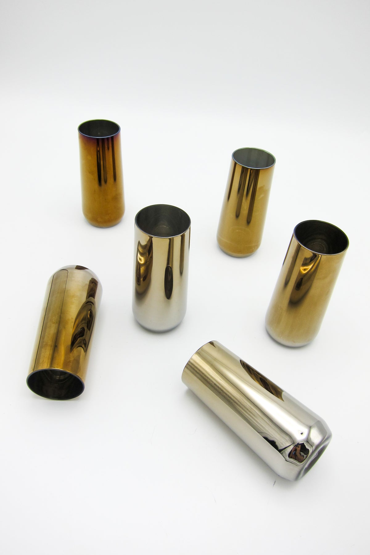 Vintage Silvered Glass Shot Glasses