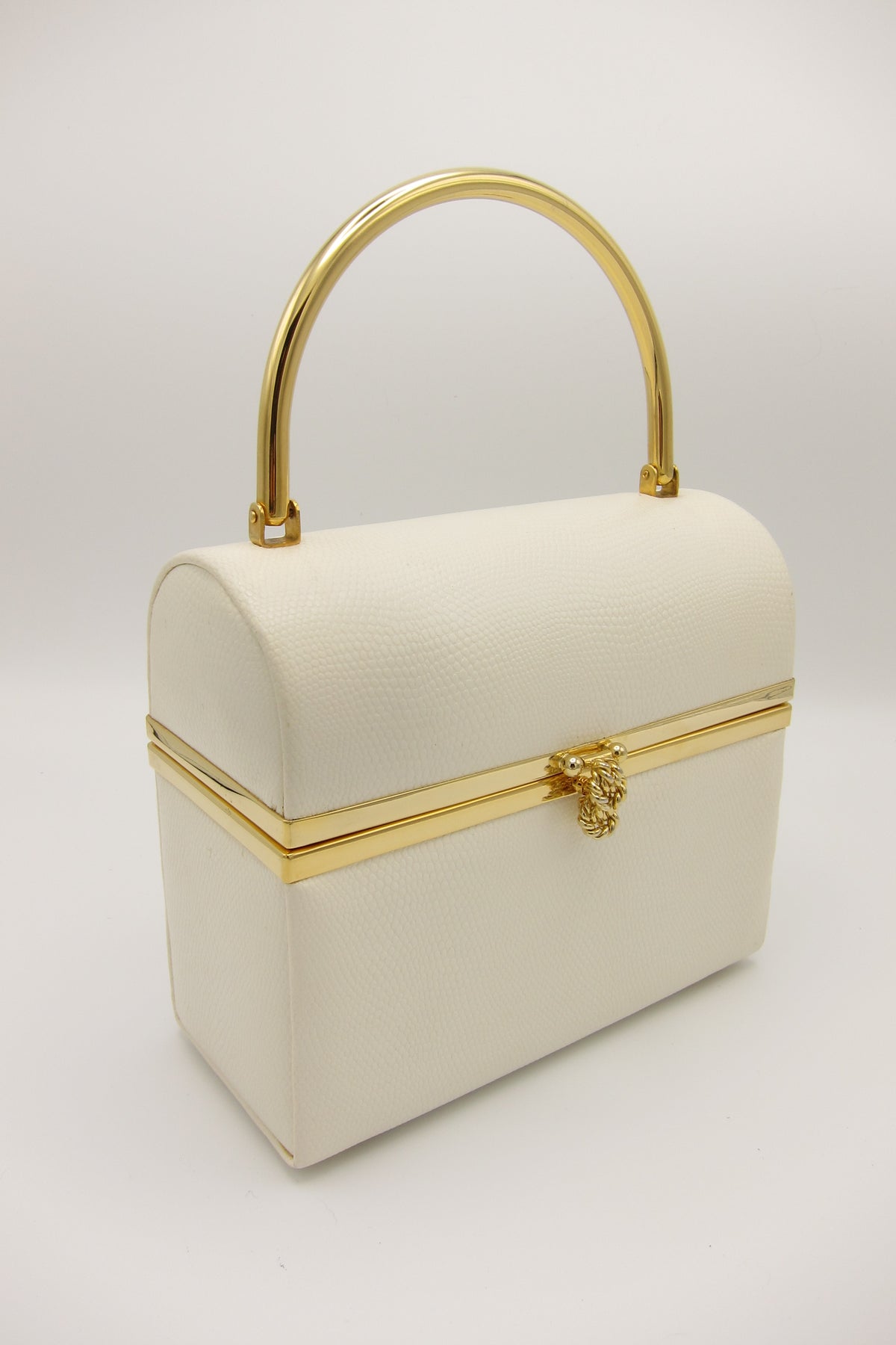 Vintage White and Gold Box Purse