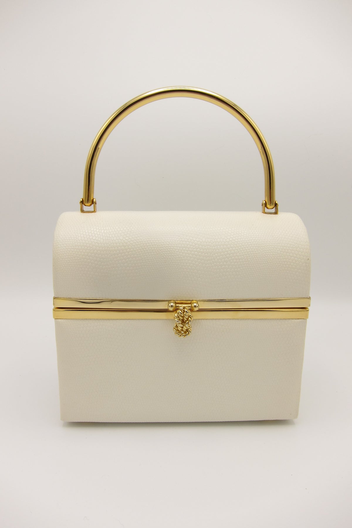 Vintage White and Gold Box Purse