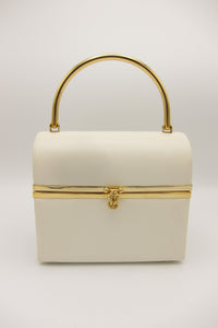 Vintage White and Gold Box Purse