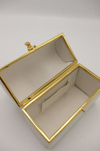 Vintage White and Gold Box Purse