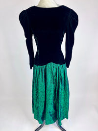 Vintage Handmade Velvet & Taffeta Dress