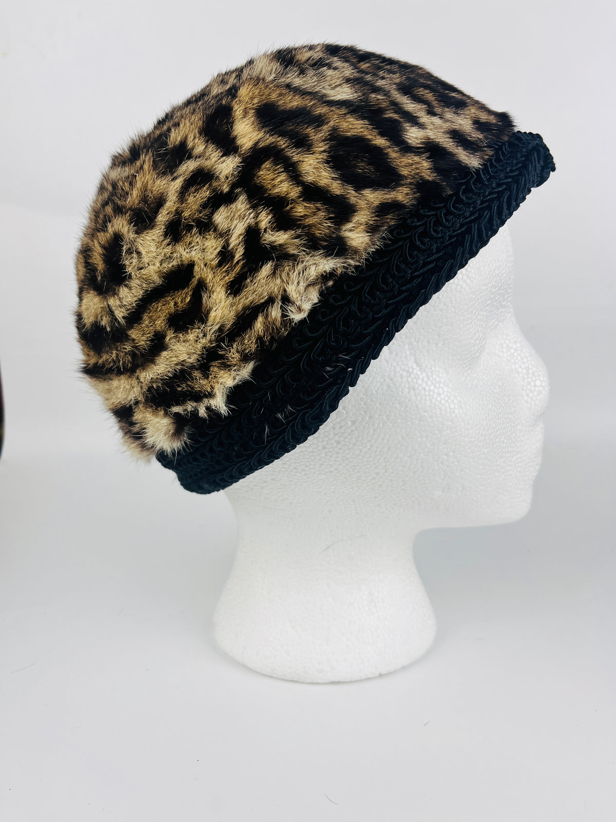 Vintage 50s Leopard-Dyed Rabbit Fur Hat
