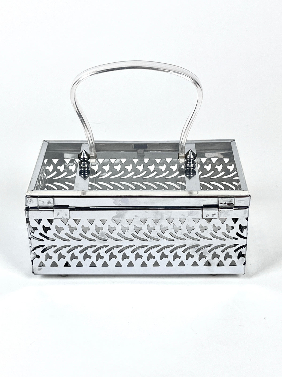 Vintage Chrome & Lucite Box Purse