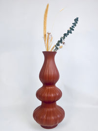 Vintage Ribbed Ceramic Vessel
