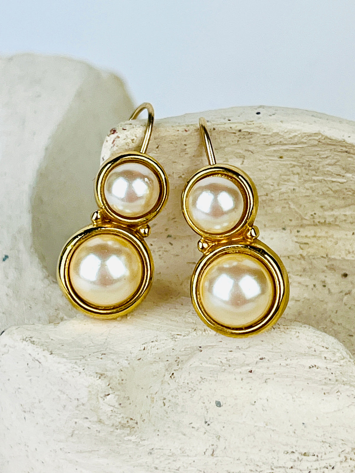Vintage Money Faux Pearl Earrings